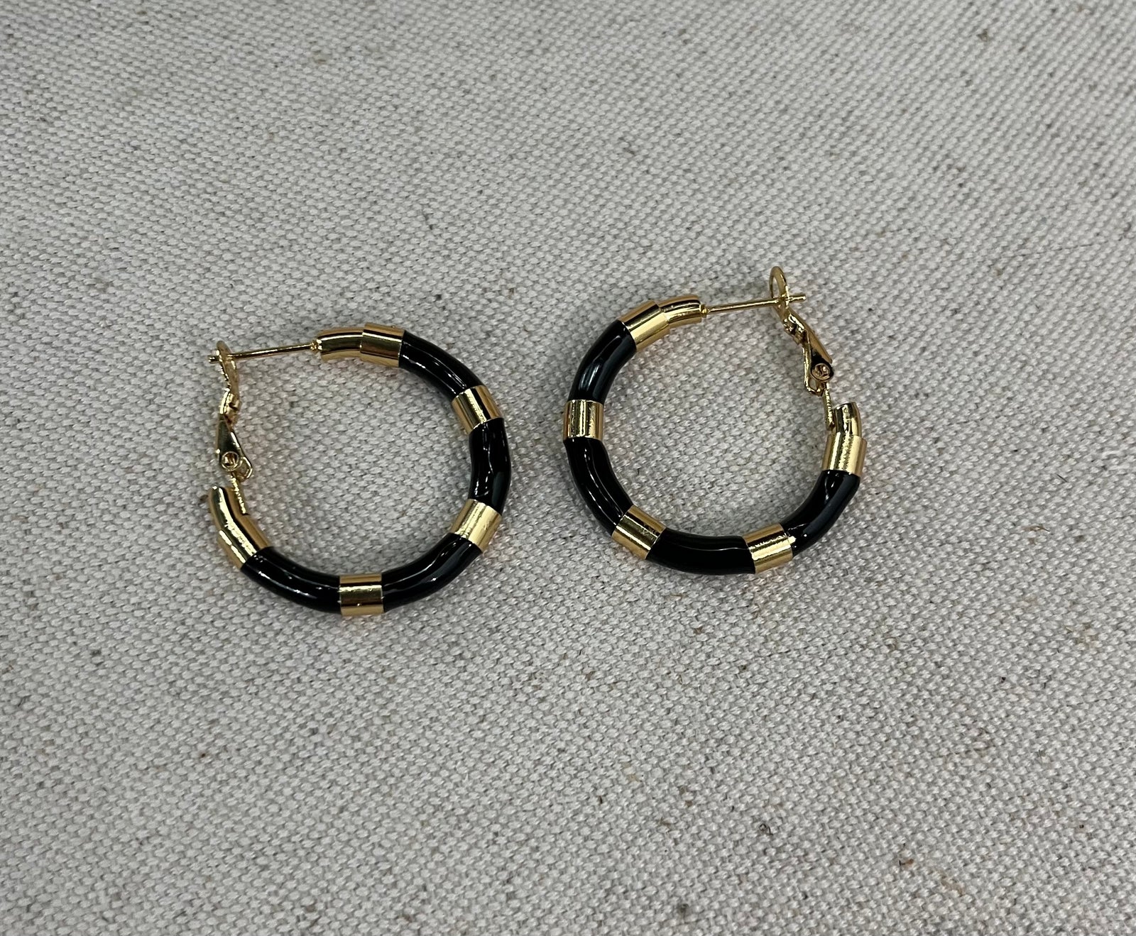 Black & Gold Hoops