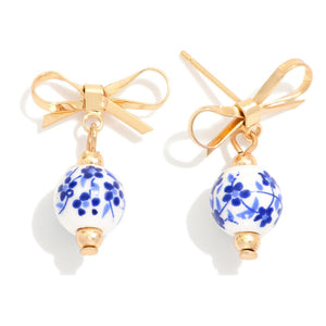 Chinoiserie Bead Bow Earring