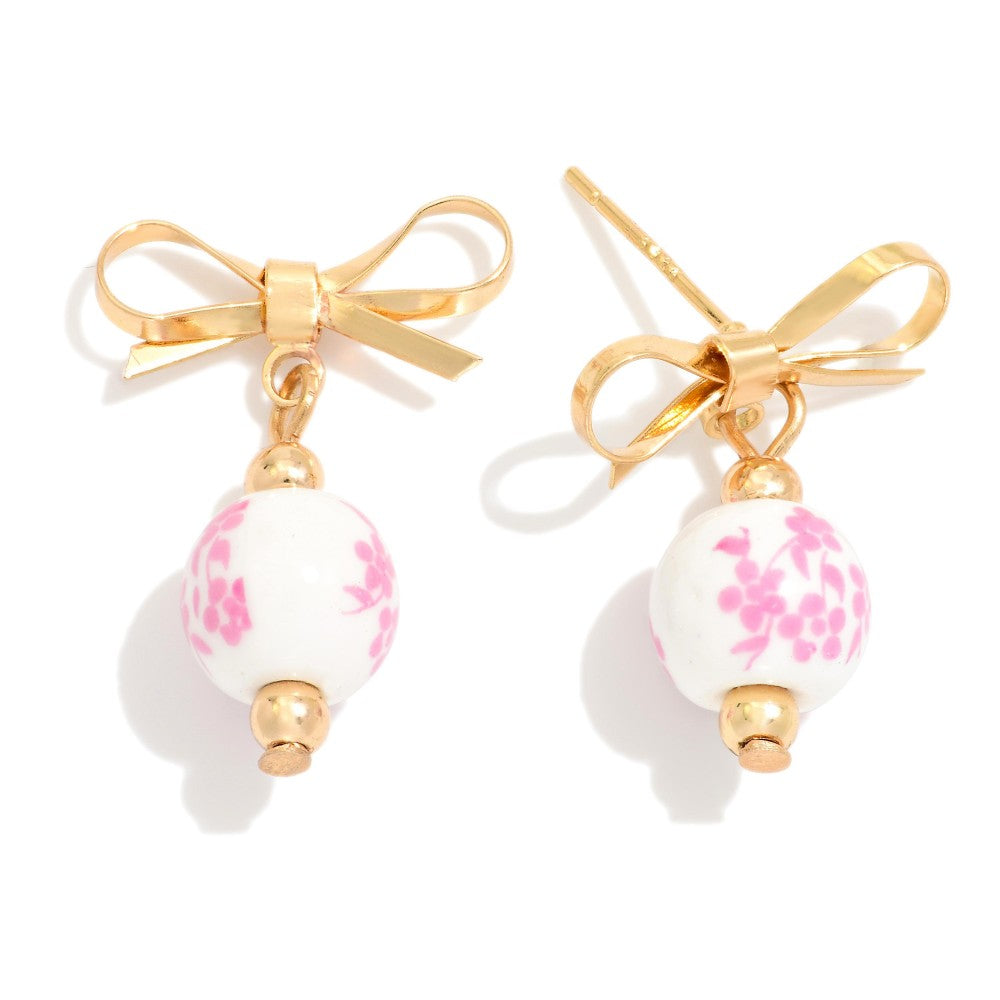 Chinoiserie Bead Bow Earring