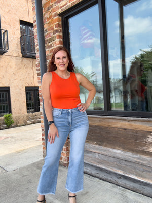 Roxy Cropped Straight Leg Jeans