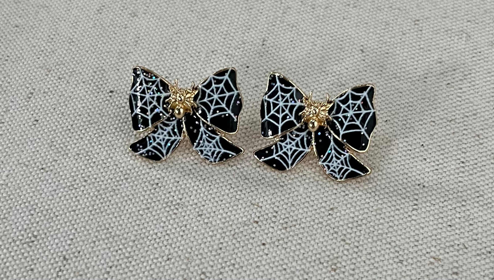 Spider Web Bow Earrings