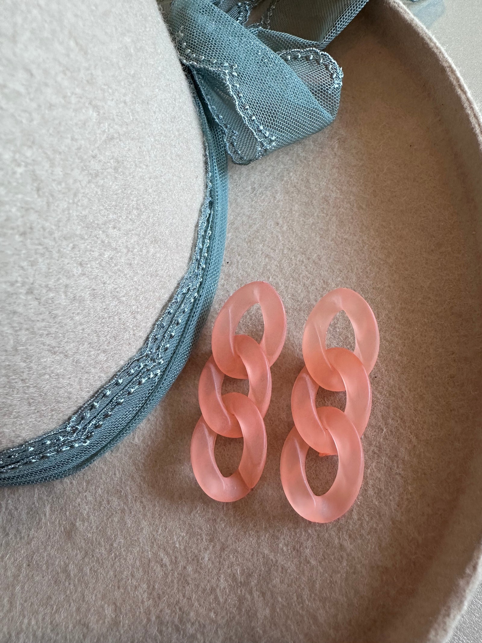 Coral Link Earrings