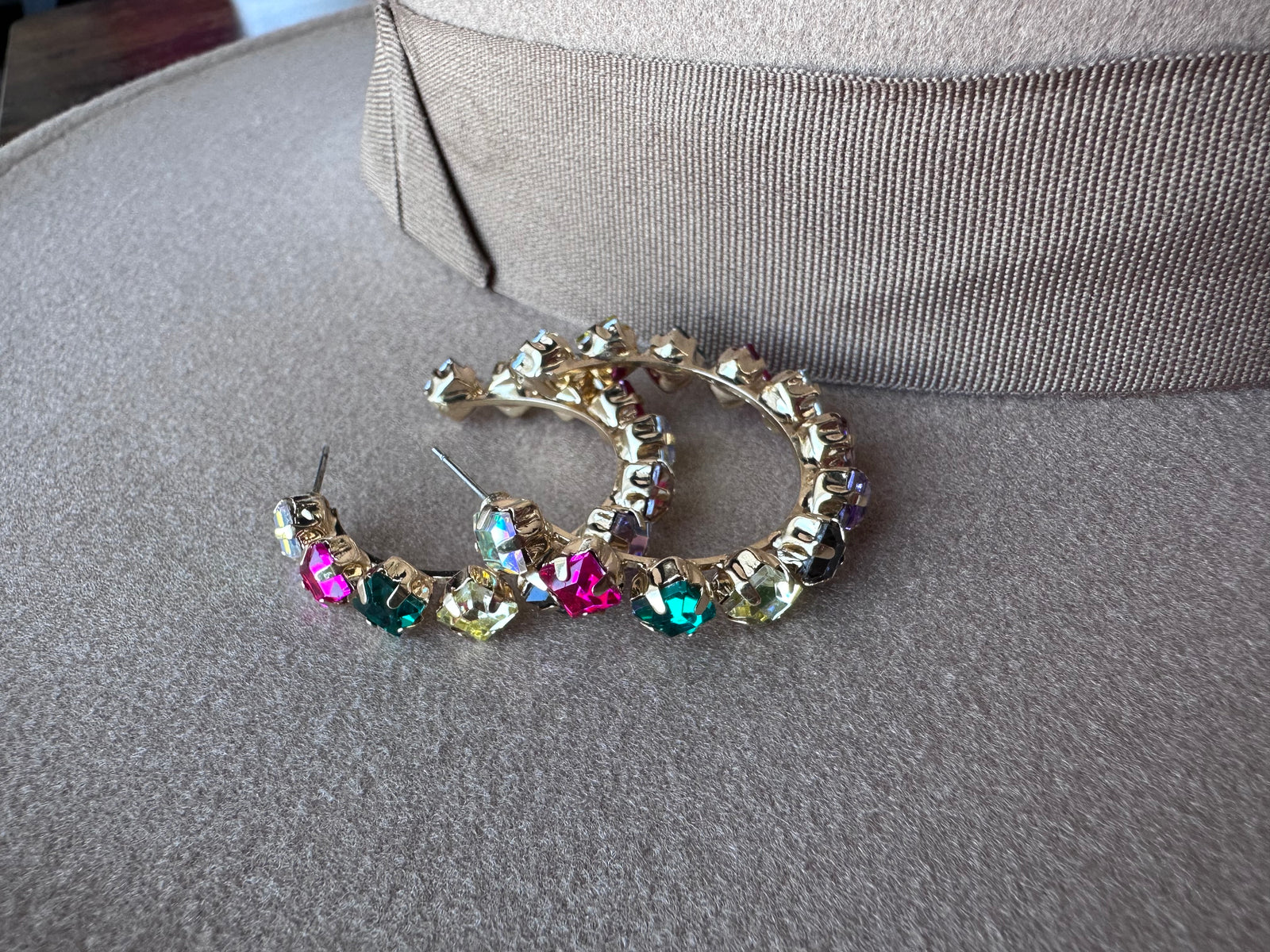 Crystal Studded Hoops