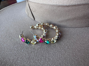 Crystal Studded Hoops