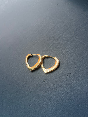 Heart & Stone Huggie Earrings