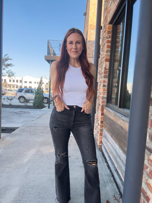 Kari Distressed Flare