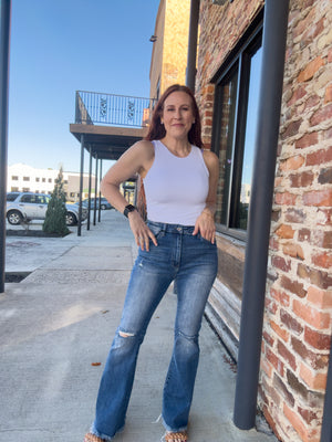 Kari Distressed Flare