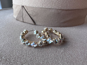 Crystal Studded Hoops