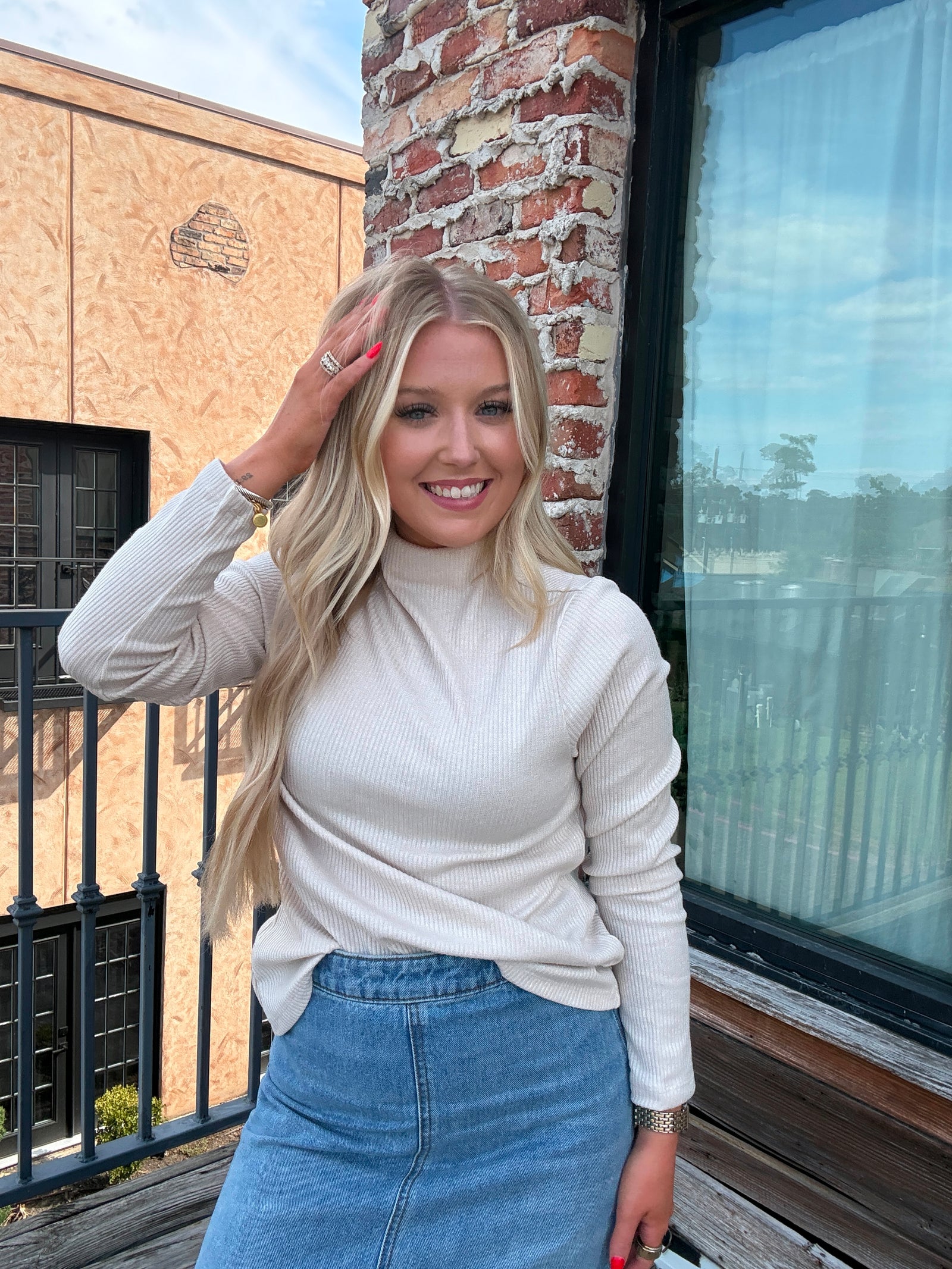 The Pearl Mock Neck Top