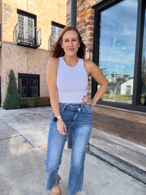 Alessia Crossover Straight Leg Jeans