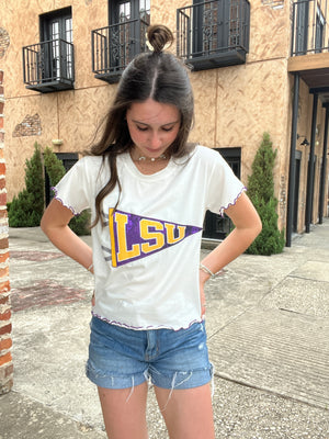 Queen of Sparkles Licensed LSU Pennant Frill Tee