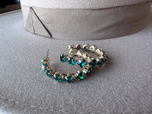 Crystal Studded Hoops