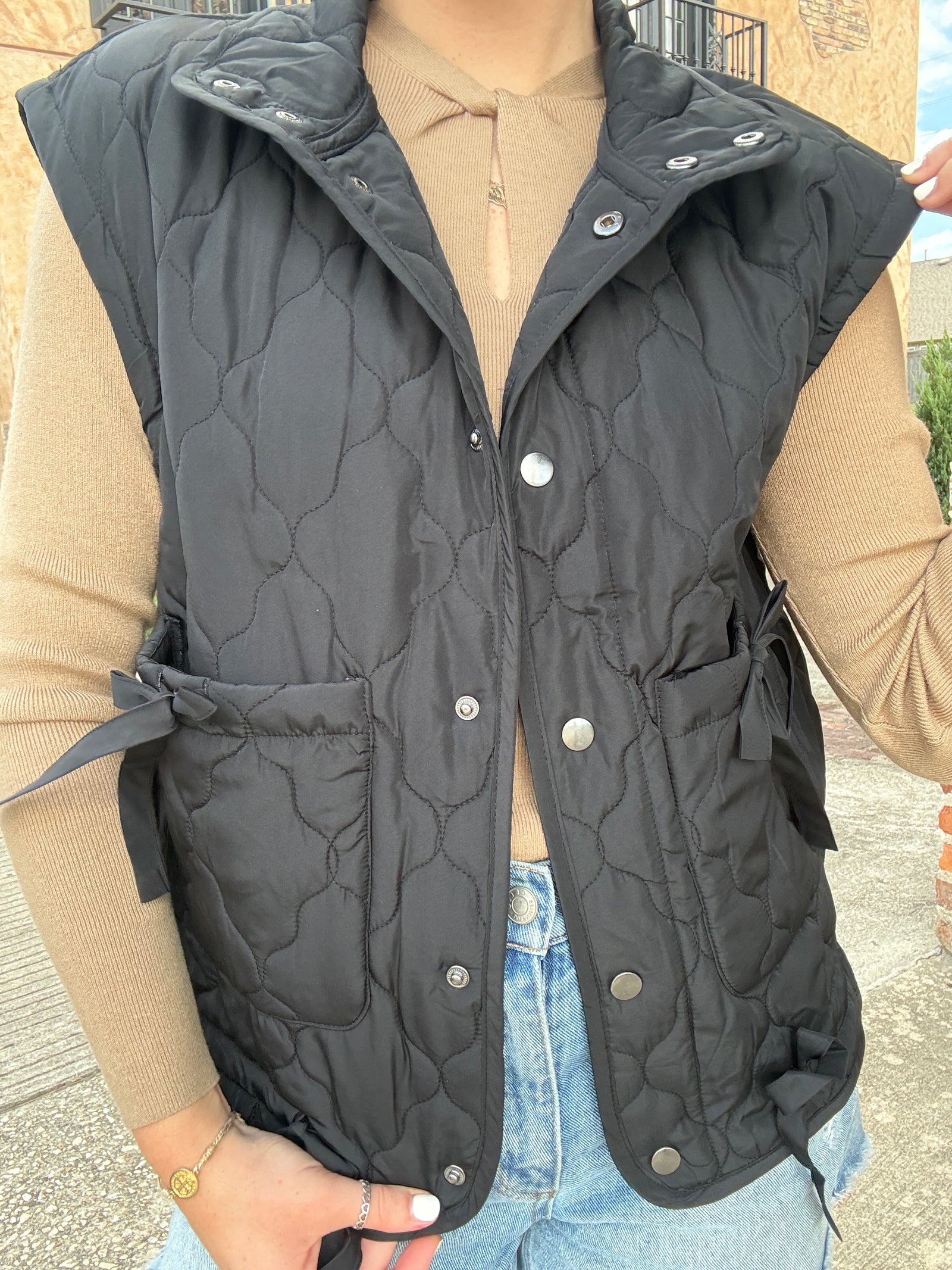 The Bow Quilted Vest