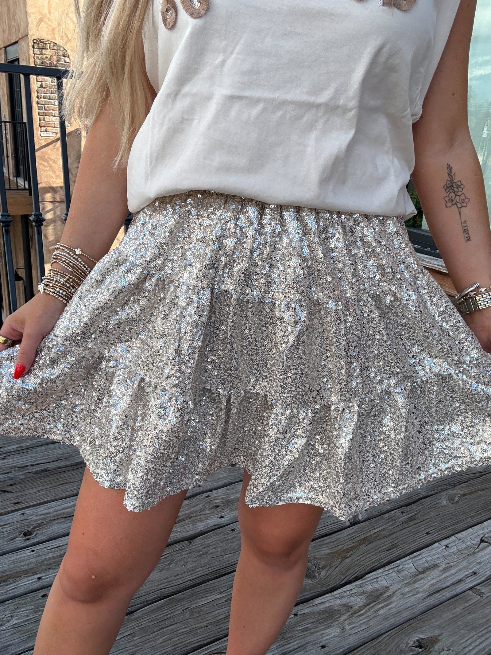 Champagne Tiers Skirt
