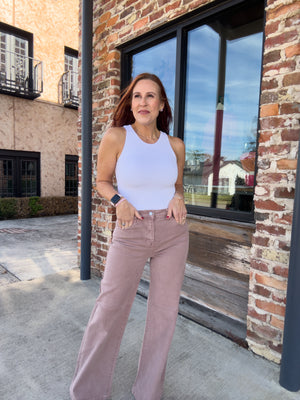 Lindsay Tummy Control Wide Leg Jeans