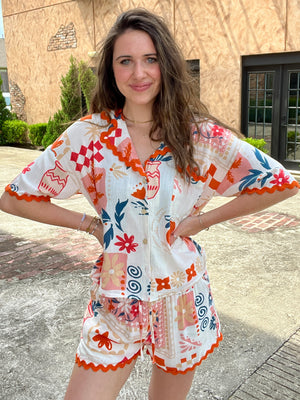 Floral & Fruit Wavy Shorts