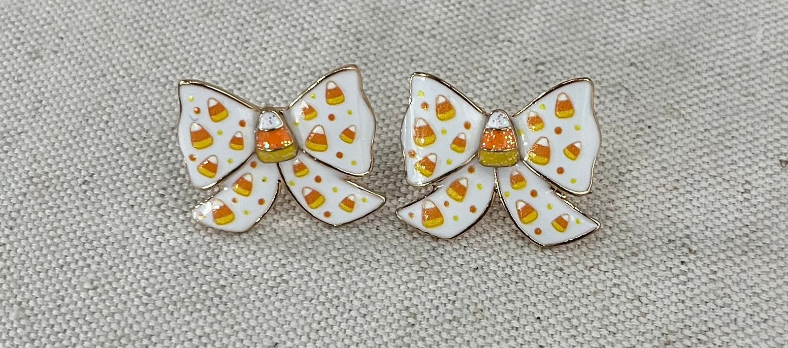 Candy Corn Bow Earrings