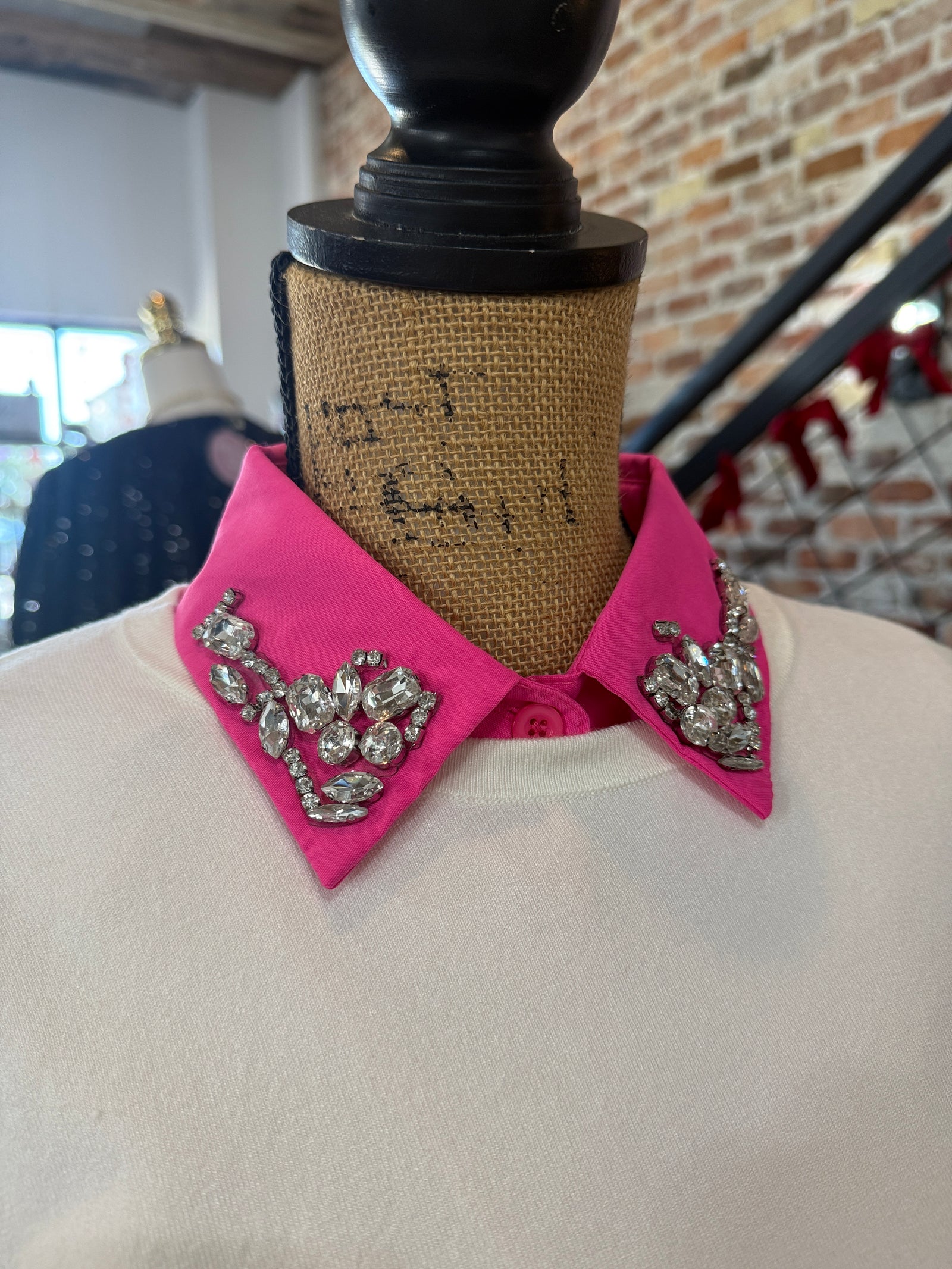 The Corporate Collar - Hot Pink & Rhinestones