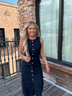 dark denim dress