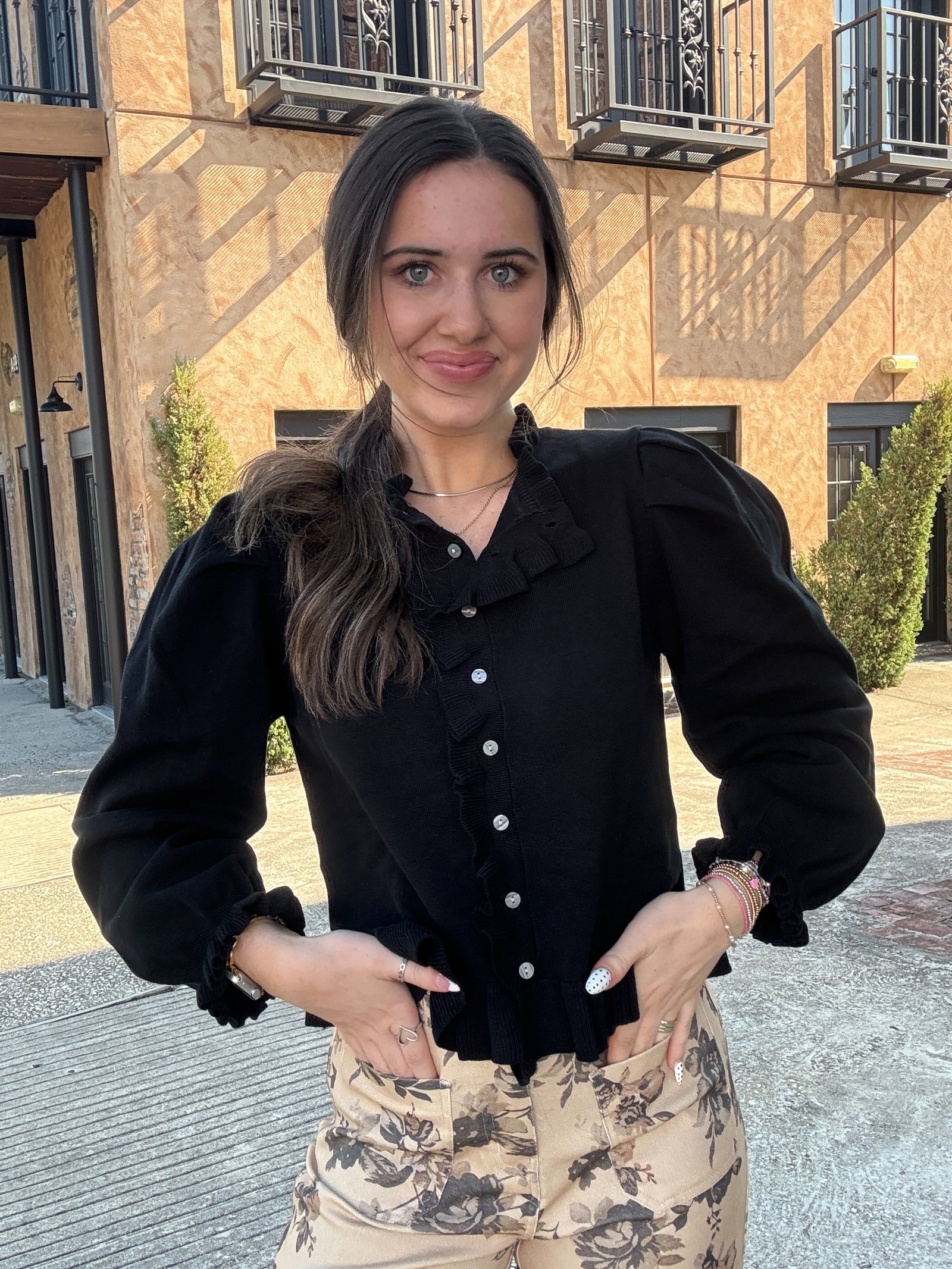 Midnight Ruffle Cardigan