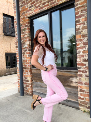 Bubblegum Acid Wash High-Rise Jean