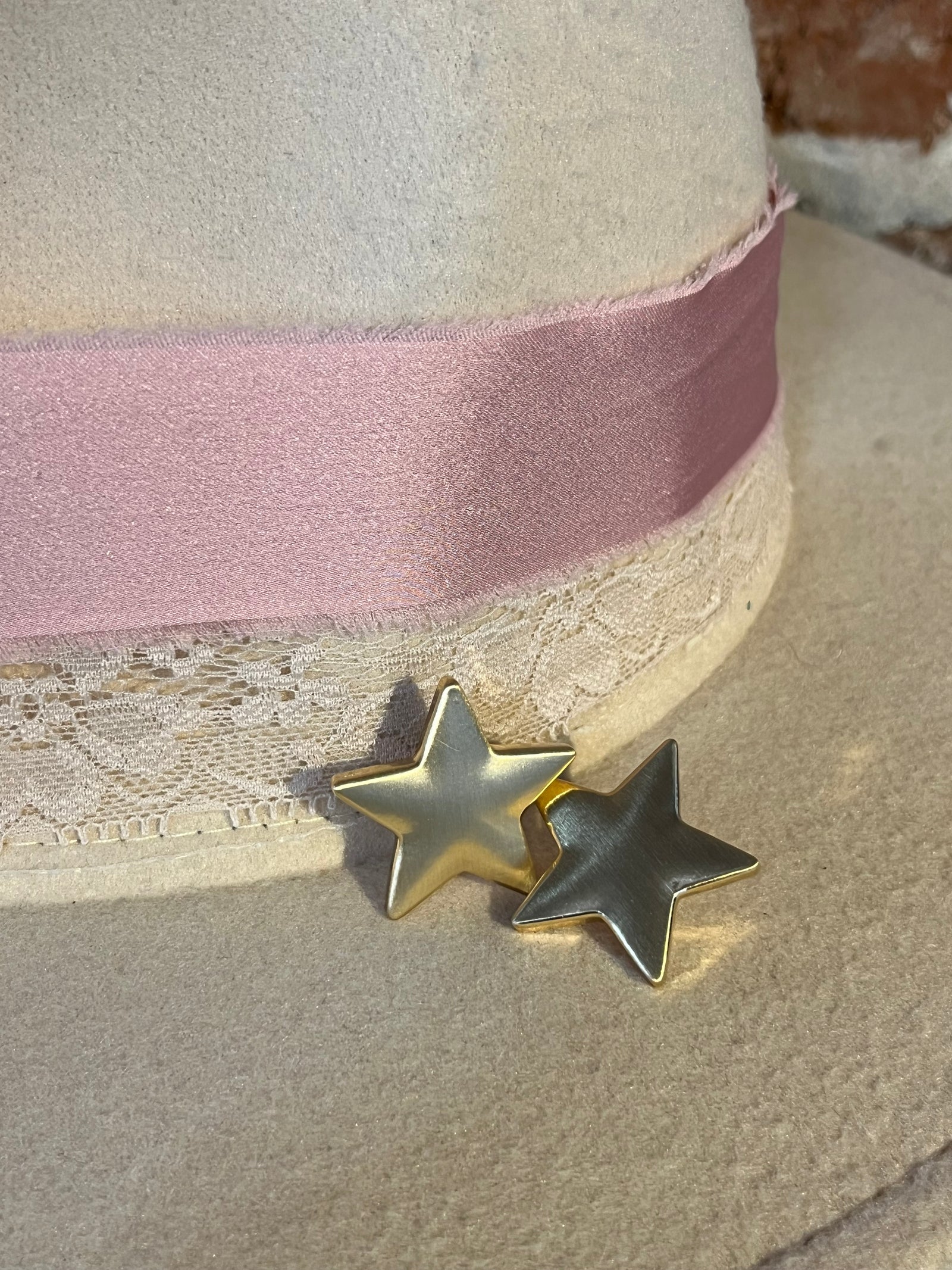 Brushed Star Earrings
