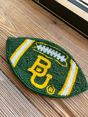 Baylor Beaded Football Pouch