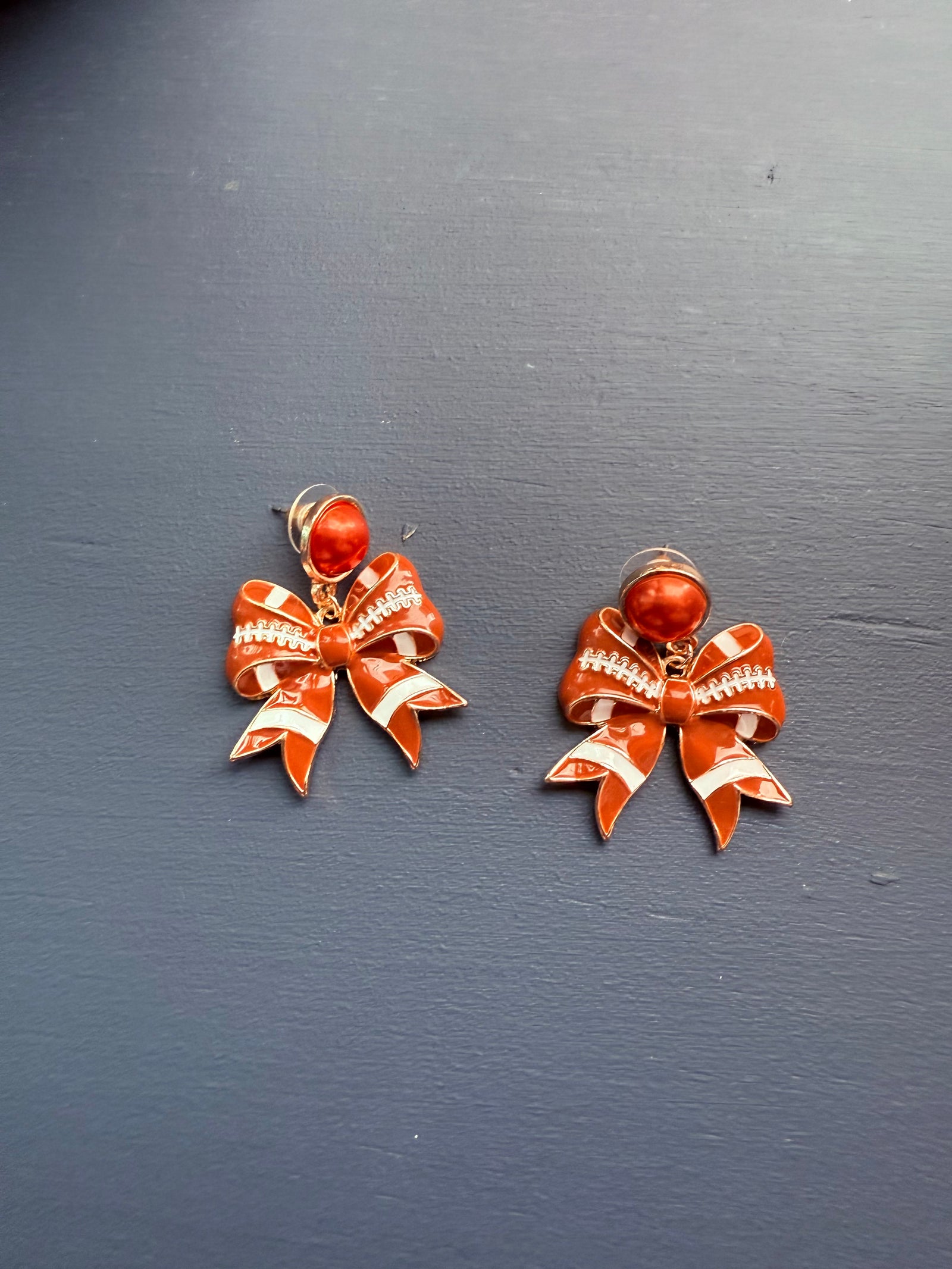 Football Bow Earrings