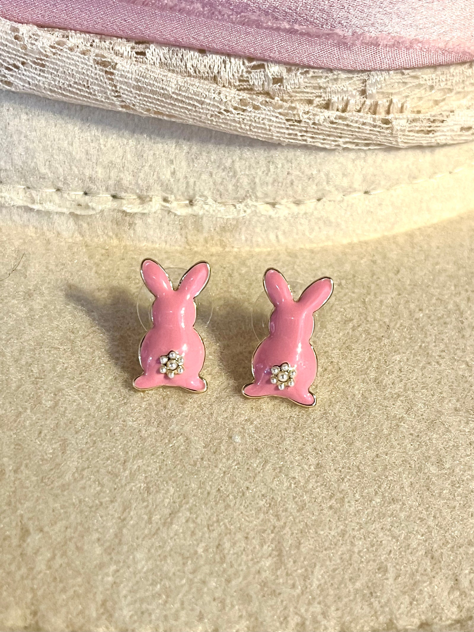 Pink Bunny Earrings
