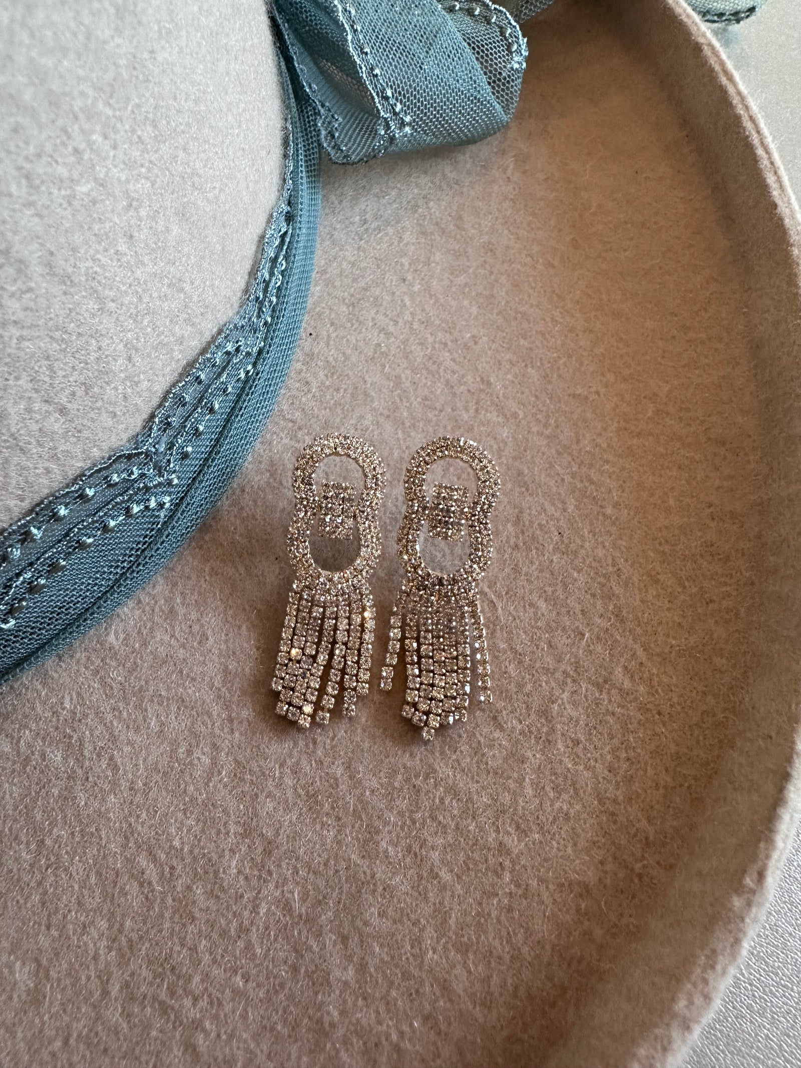 Rhinestone Link Earrings