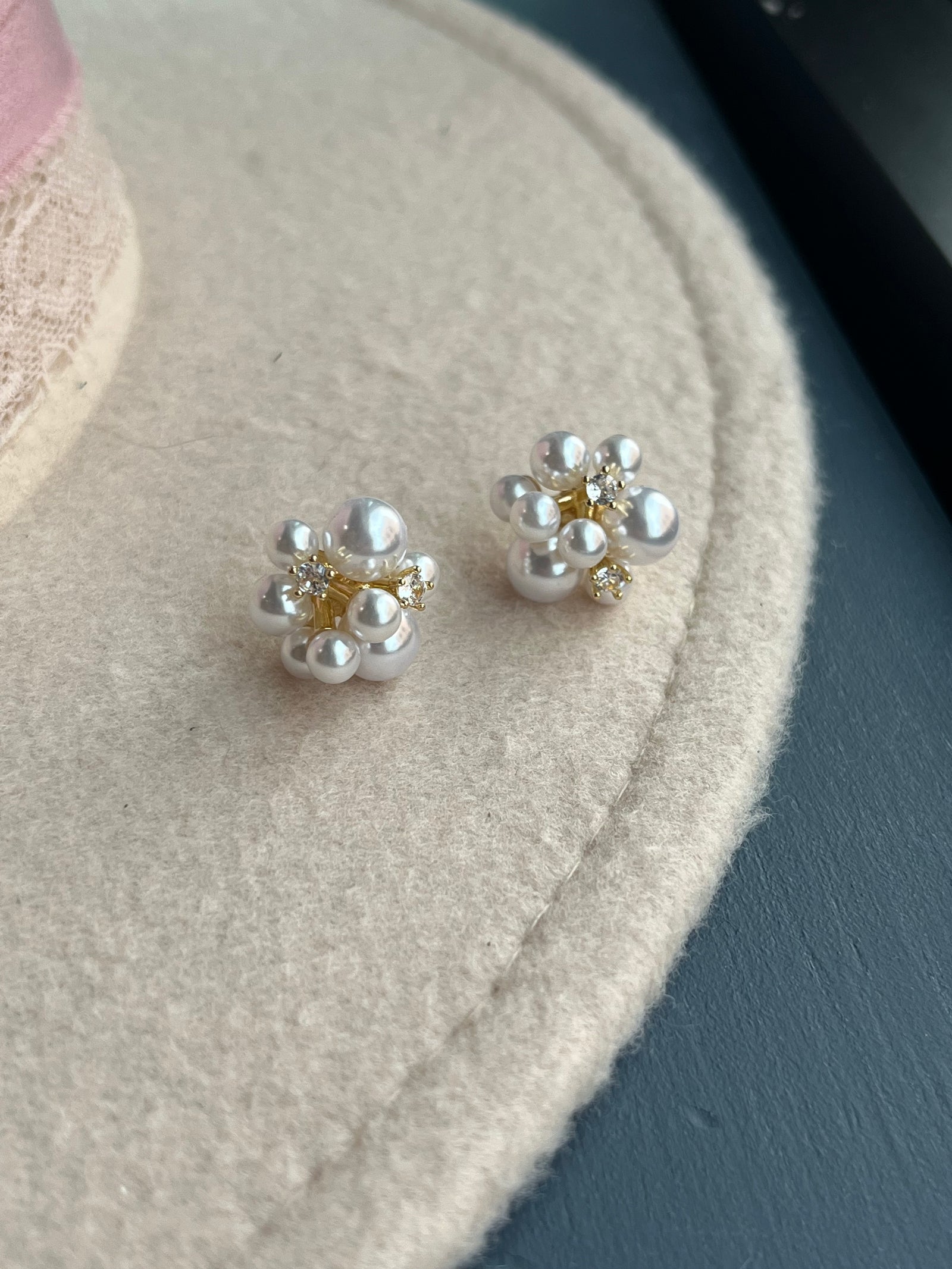 Pearl Cluster Earrings