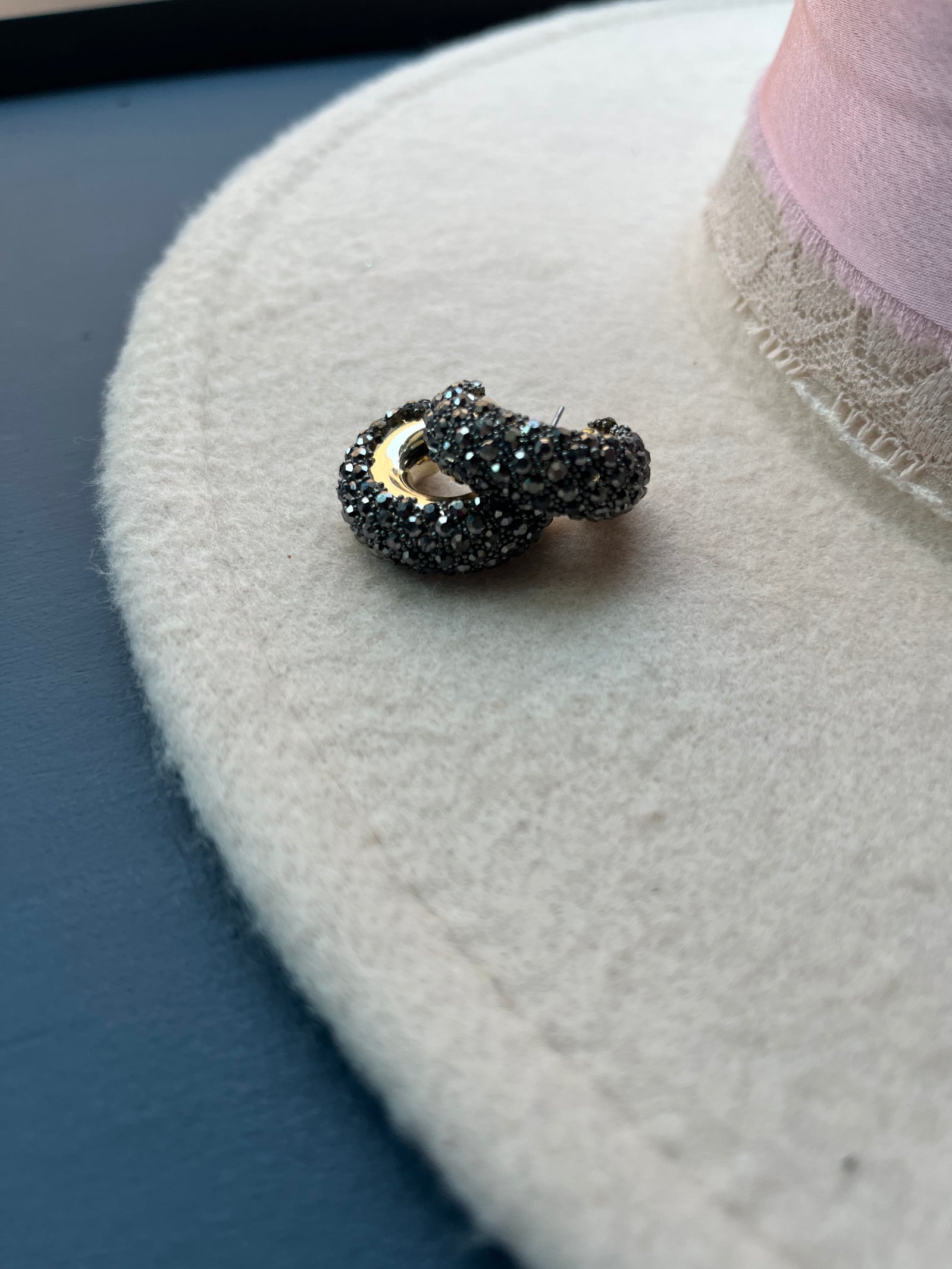 Hematite Hoop Earrings