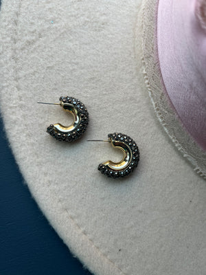 Hematite Hoop Earrings
