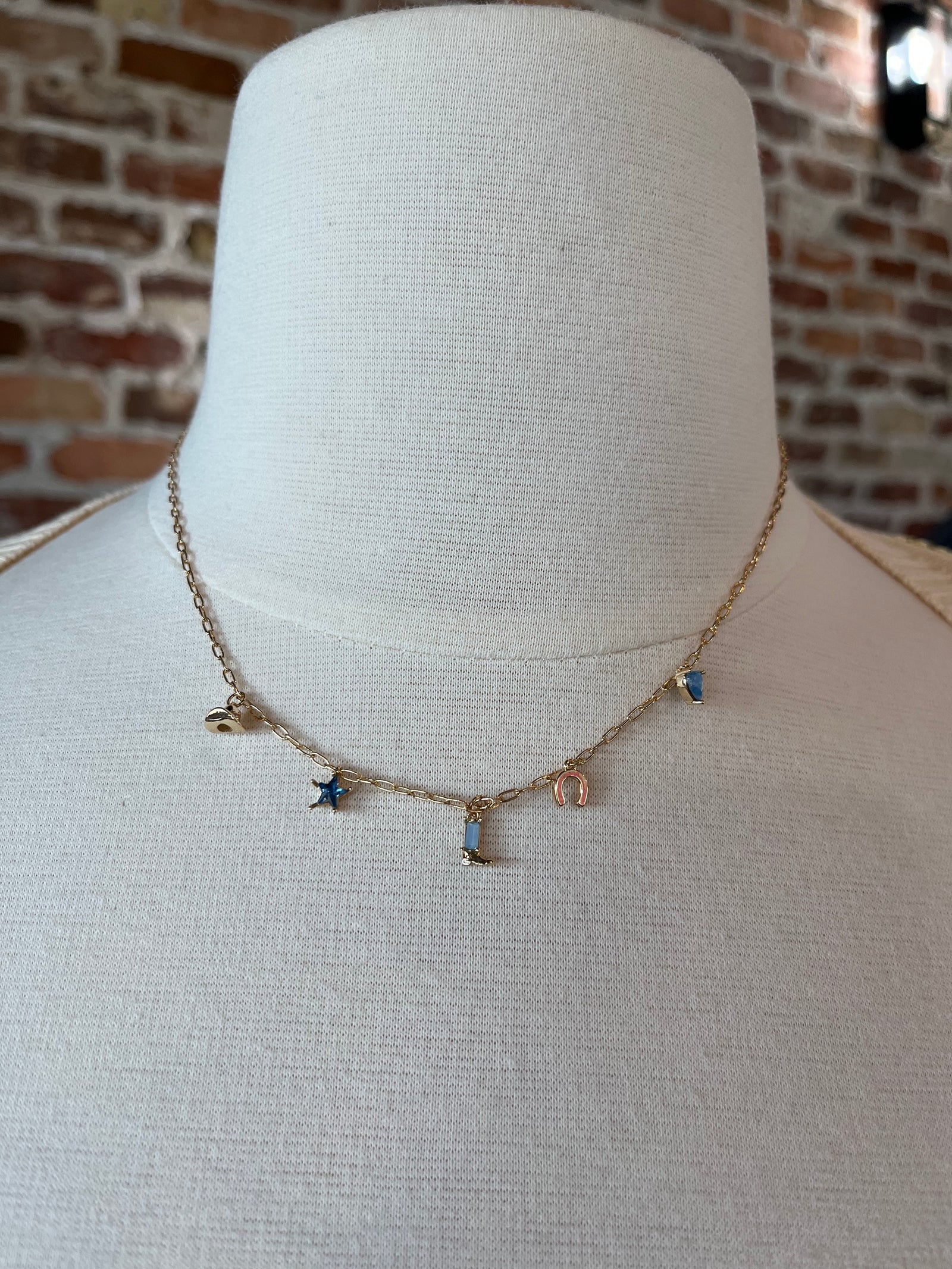 Western Blues Charm Necklace