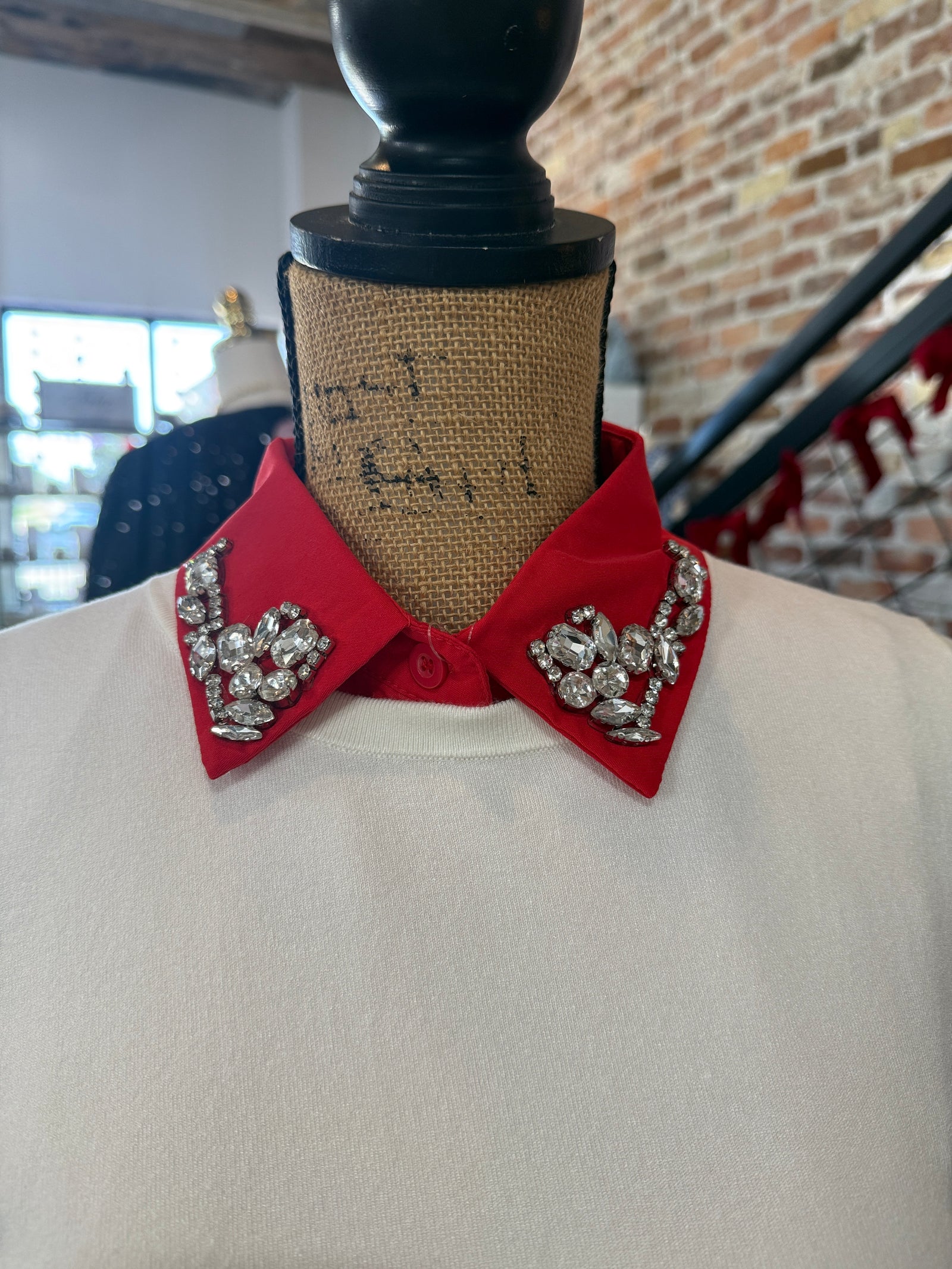 The Corporate Collar - Red & Rhinestones
