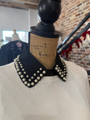 The Corporate Collar - Black & Pearls