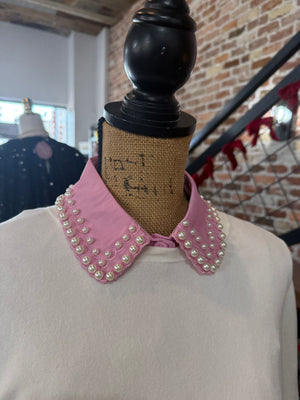 The Corporate Collar - Light Pink & Pearls