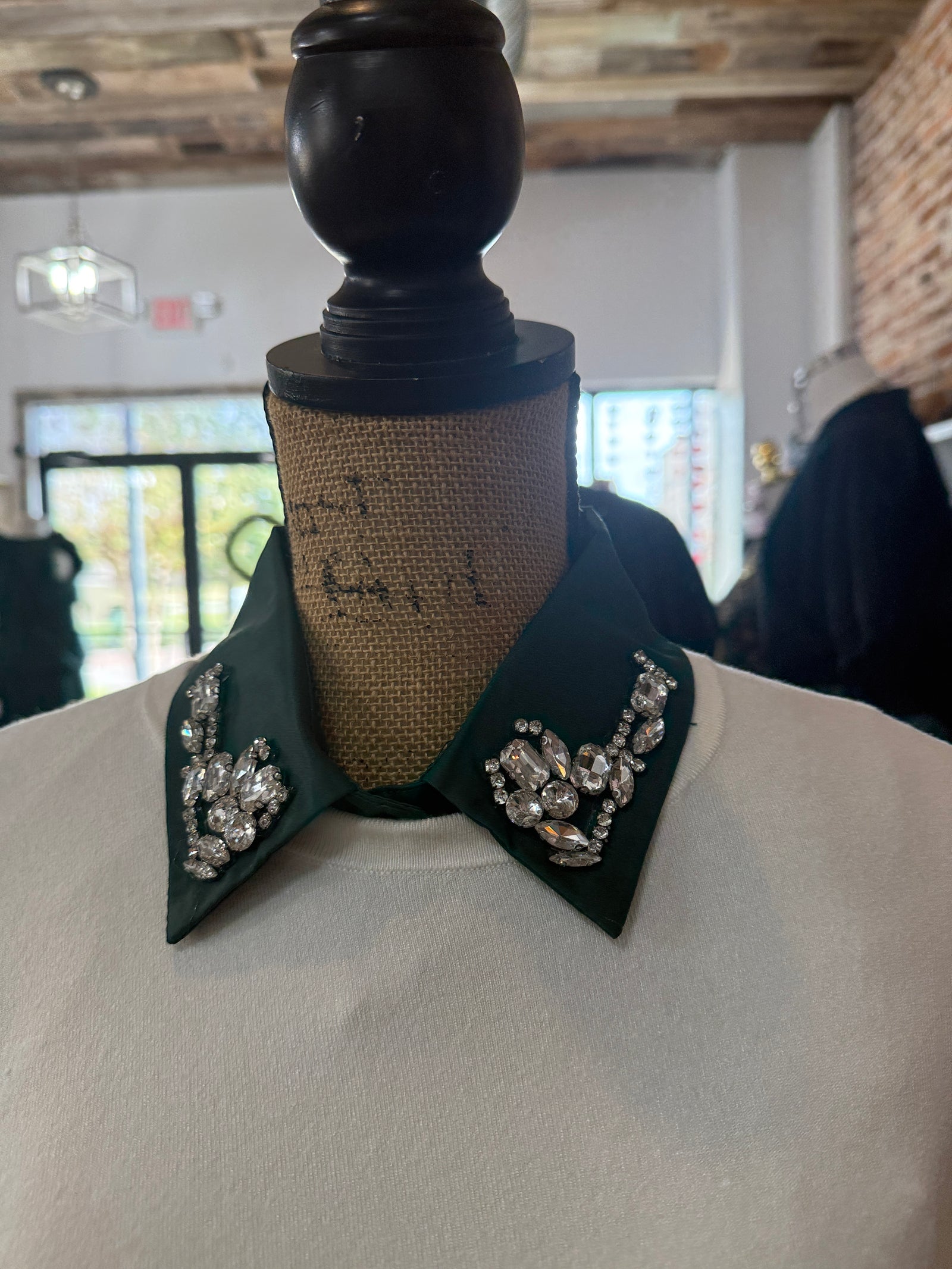 The Corporate Collar - Green & Rhinestones