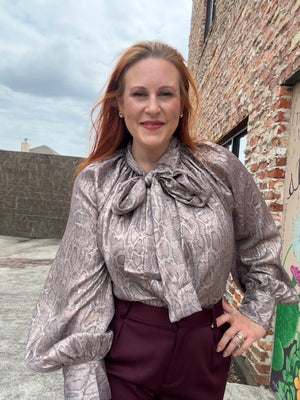 Metallic Ties Blouse