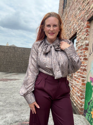 Metallic Ties Blouse