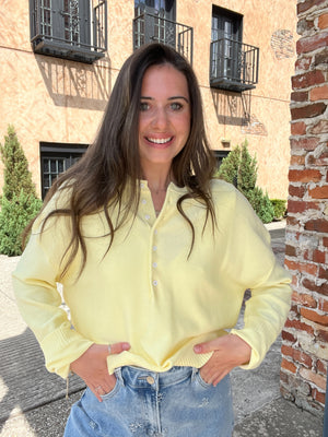 yellow sweater chic influencer style boutique best sellers spring tx
