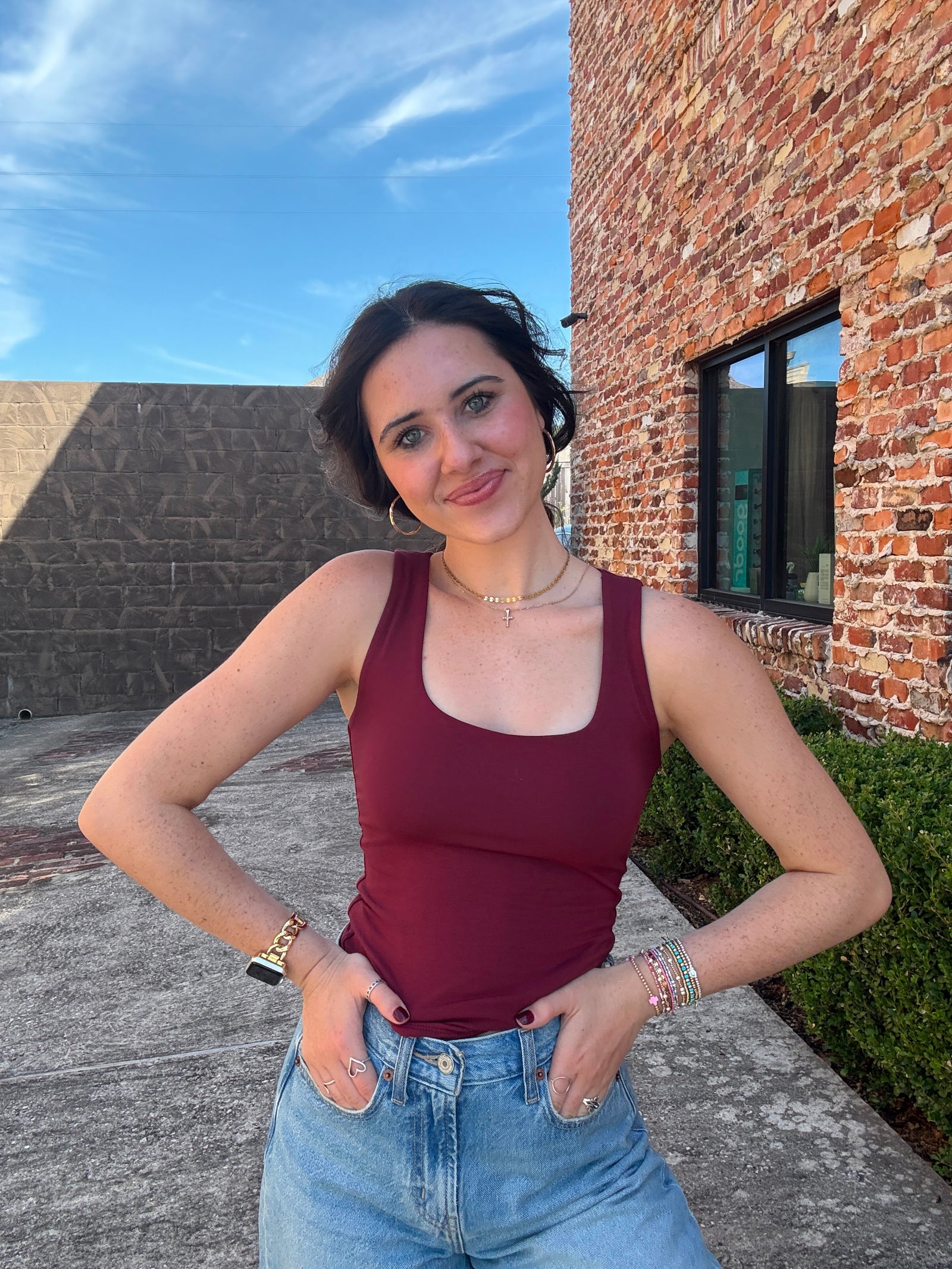 Blue soft tank everyday wear