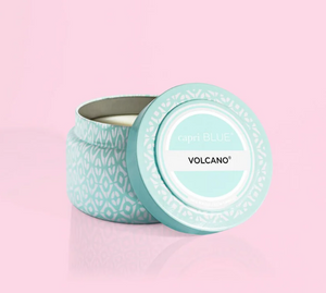 Volcano Aqua Printed Travel Tin Candle, 8.5 oz