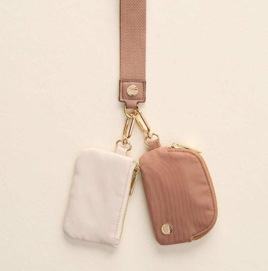 Beige Dynamic Duo Pouch Wristlet