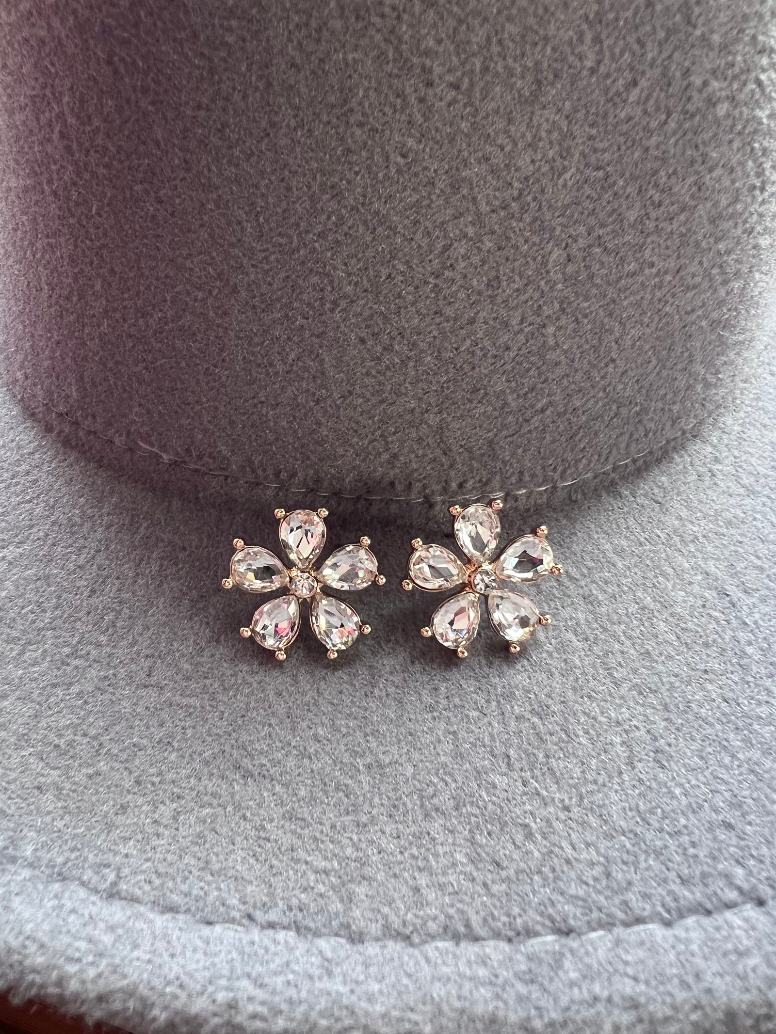 Clear Flower Earrings