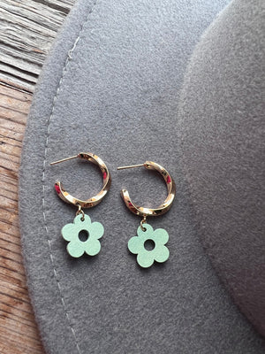 Wood Flower Earrings