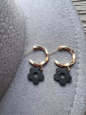 Wood Flower Earrings