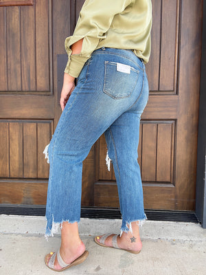 The Tina Distressed Crop