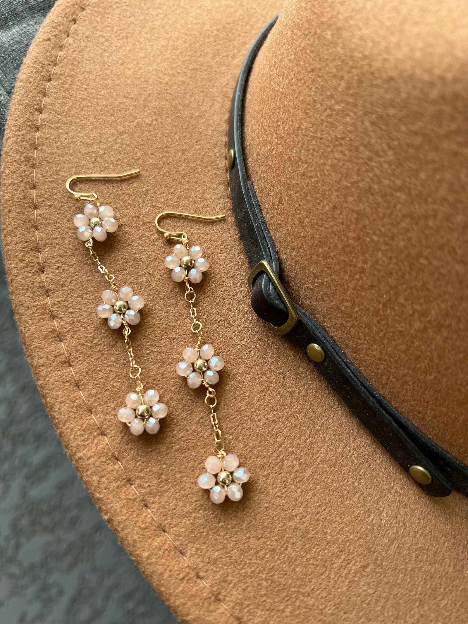 Triple Beaded Flower Earring